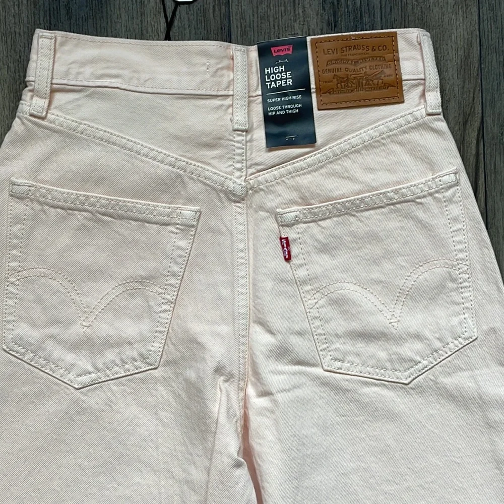 Levi's High Rise Loose Taper Jeans Light peach Denim Brand new - Picture 5 of 11